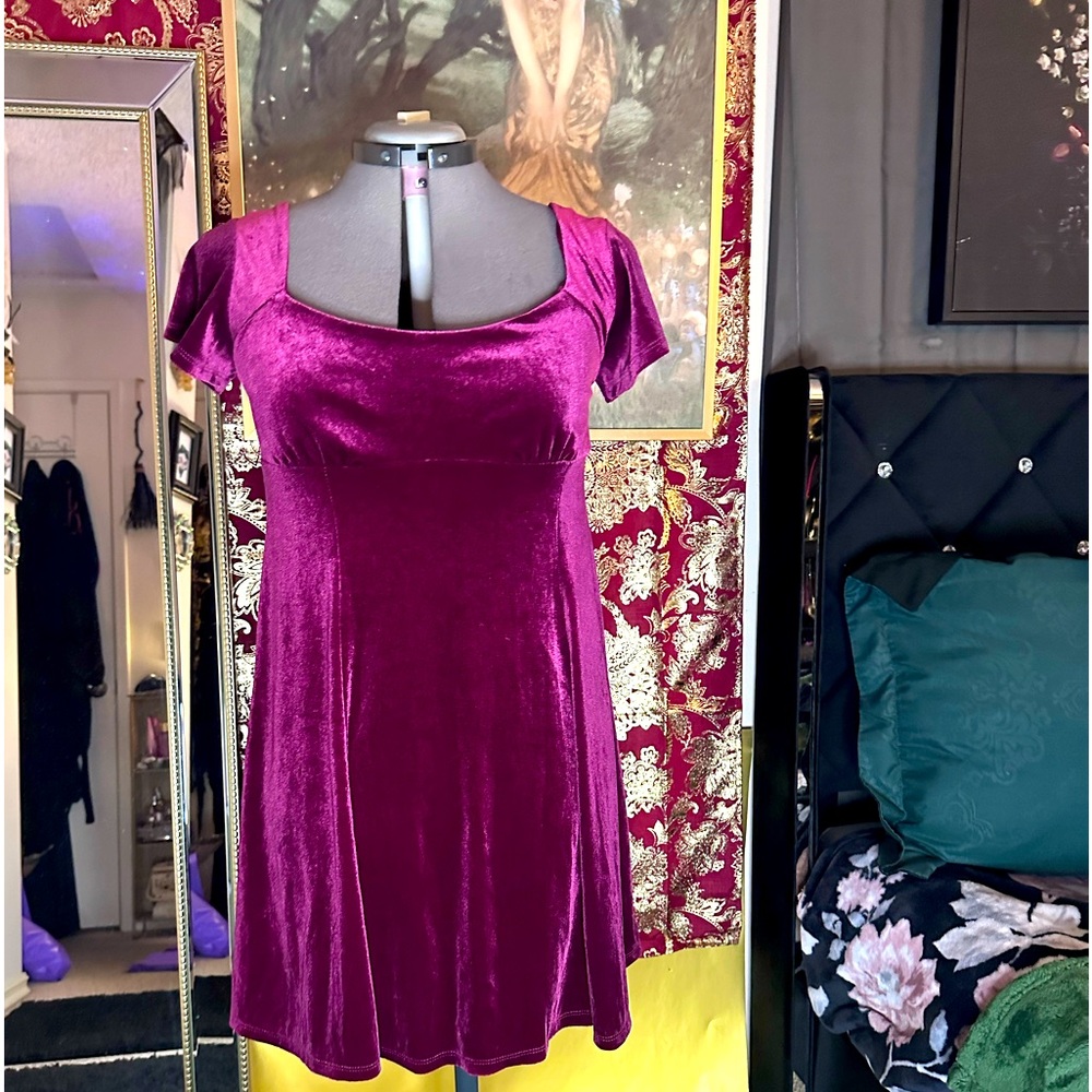 Burgundy Velvet Dress
